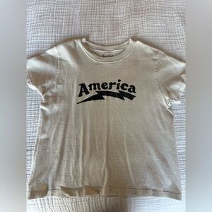 Brandy Melville Cream 'America' vintage inspired T-Shirt